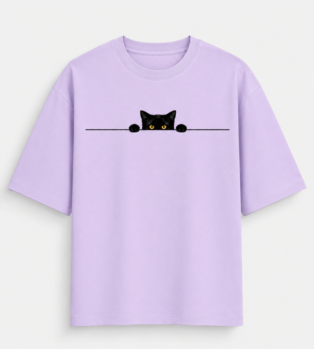 "Curious Cat" Unisex Oversized Standard T-Shirt