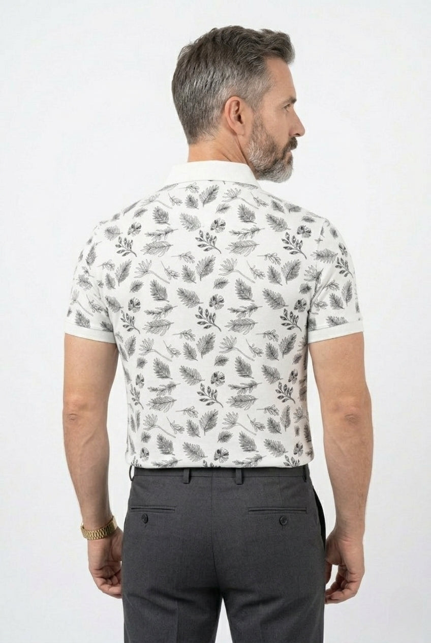 Stylix Men’s Polo Neck T-Shirt – Regular Fit Cotton Blend Printed Casual T-Shirt (Daily Wear)