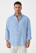 Stylix Men’s Linen Casual Shirt – Full Sleeve Self-Design Premium Lightweight Shirt (Weston Pacific Style)