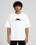 "Curious Cat" Unisex Oversized Standard T-Shirt
