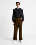 Stylix Men’s Relaxed Fit Korean Trouser – Lycra Blend Stretchable Formal Pants (Coffee Brown)