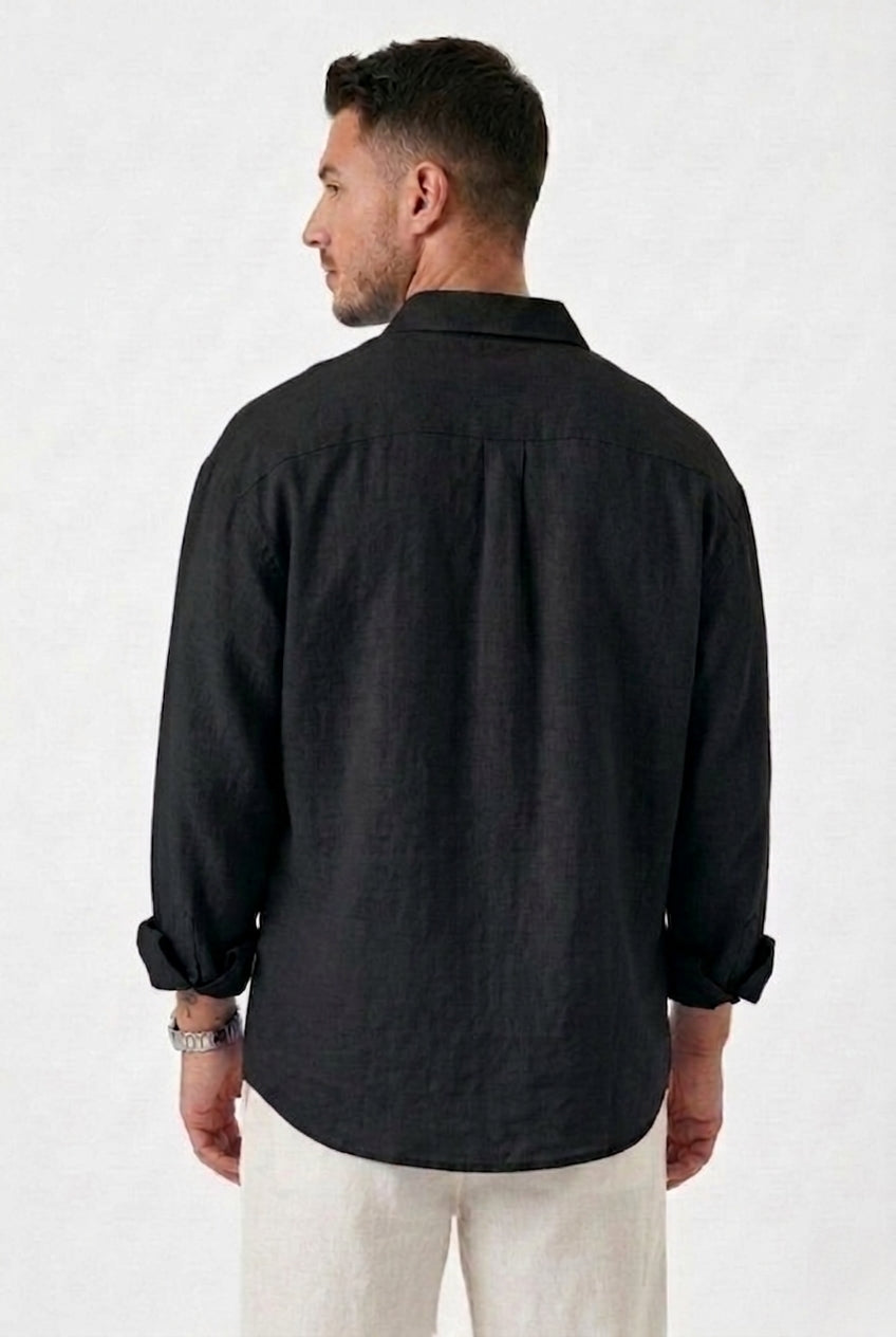 Stylix Men’s Linen Casual Shirt – Full Sleeve Self-Design Premium Lightweight Shirt (Weston Pacific Style)