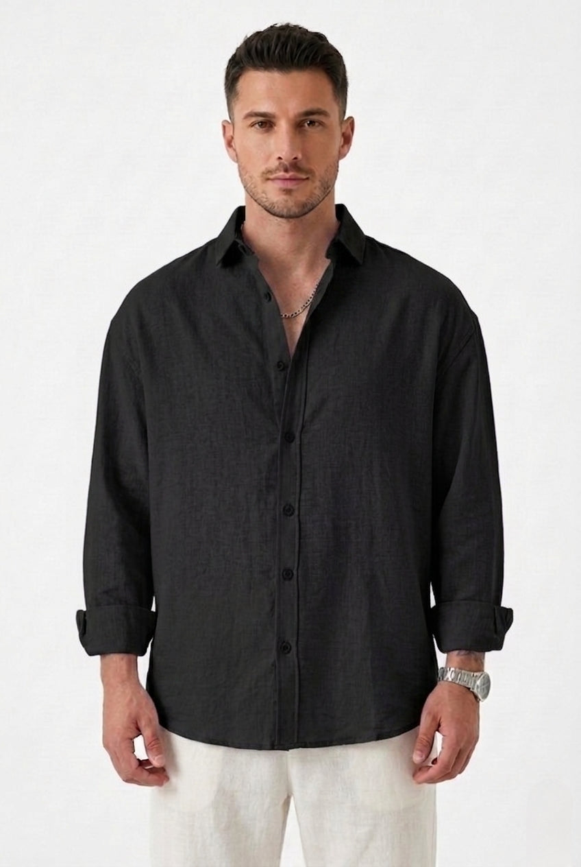Stylix Men’s Linen Casual Shirt – Full Sleeve Self-Design Premium Lightweight Shirt (Weston Pacific Style)