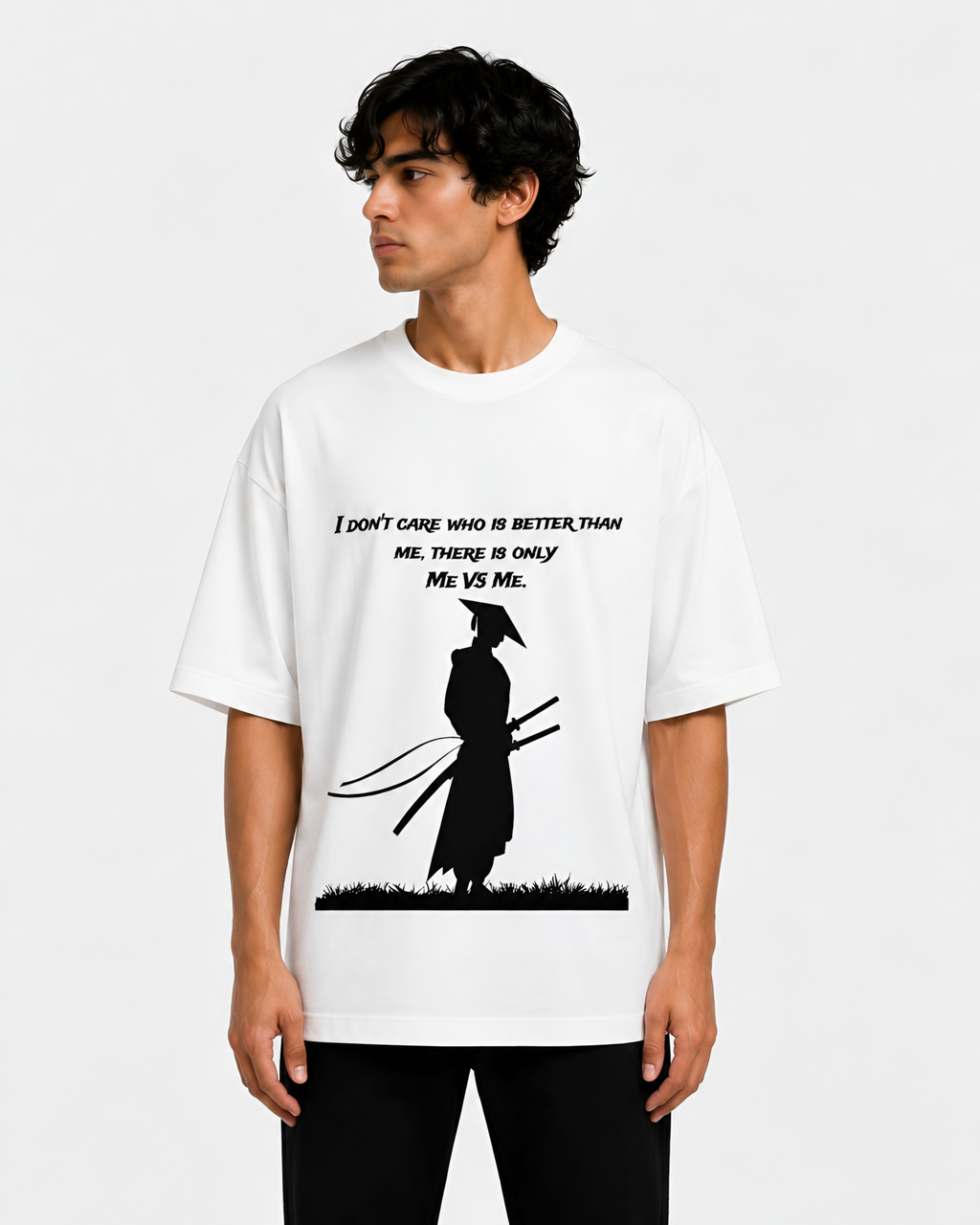 SAMURAI GRAPHIC PRINTED Unisex Oversized Standard T-Shirt