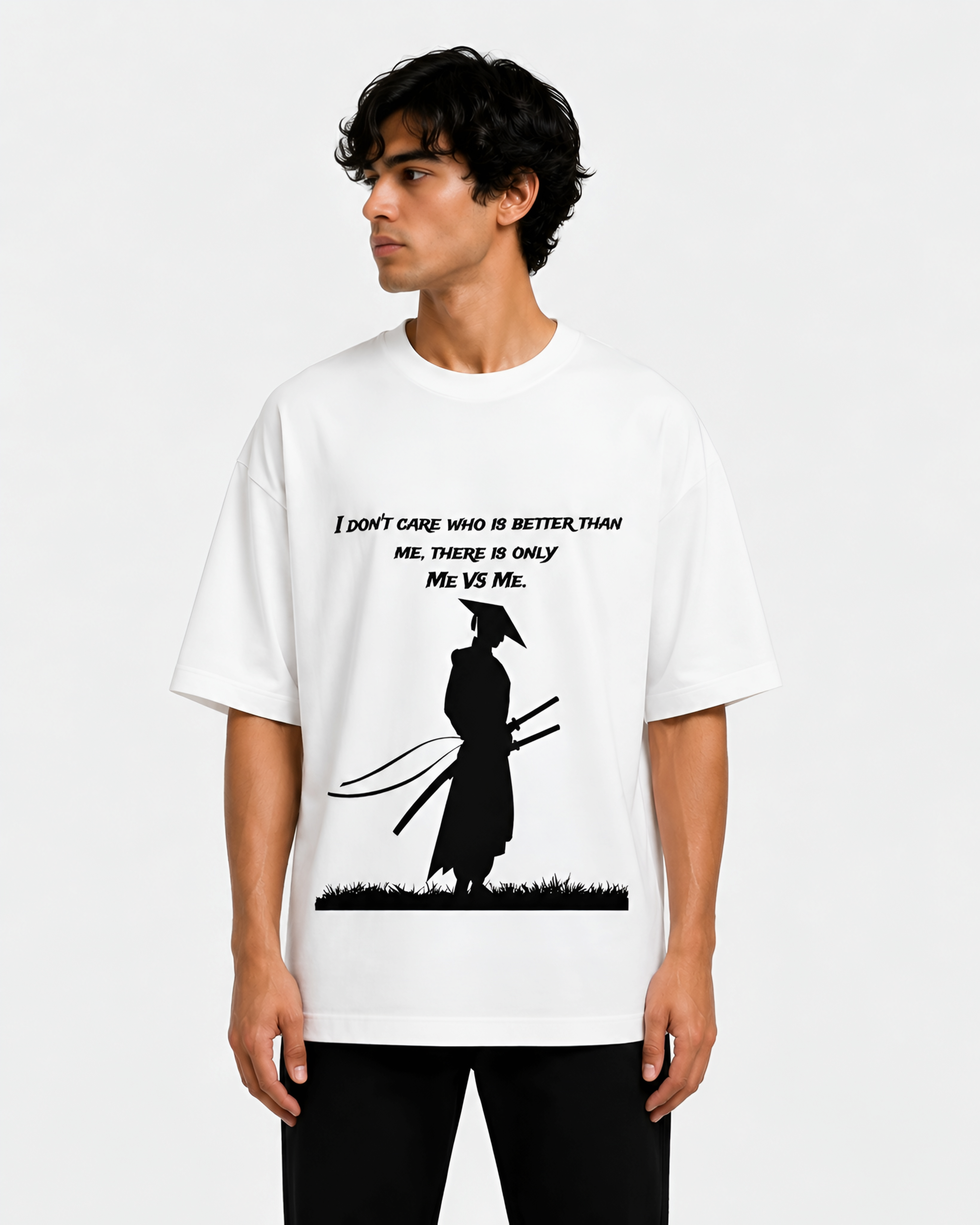 SAMURAI GRAPHIC PRINTED Unisex Oversized Standard T-Shirt