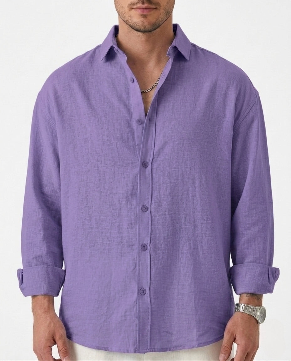 Stylix Men’s Linen Casual Shirt – Full Sleeve Self-Design Premium Lightweight Shirt (Weston Pacific Style)