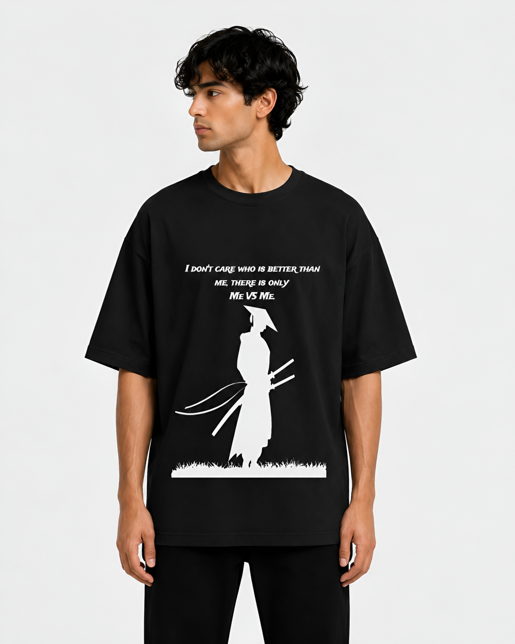 SAMURAI GRAPHIC PRINTED Unisex Oversized Standard T-Shirt