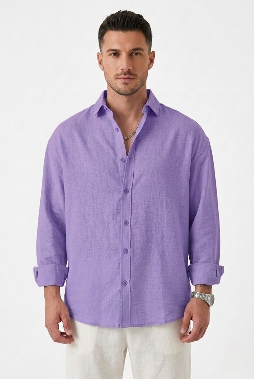 Stylix Men’s Linen Casual Shirt – Full Sleeve Self-Design Premium Lightweight Shirt (Weston Pacific Style)
