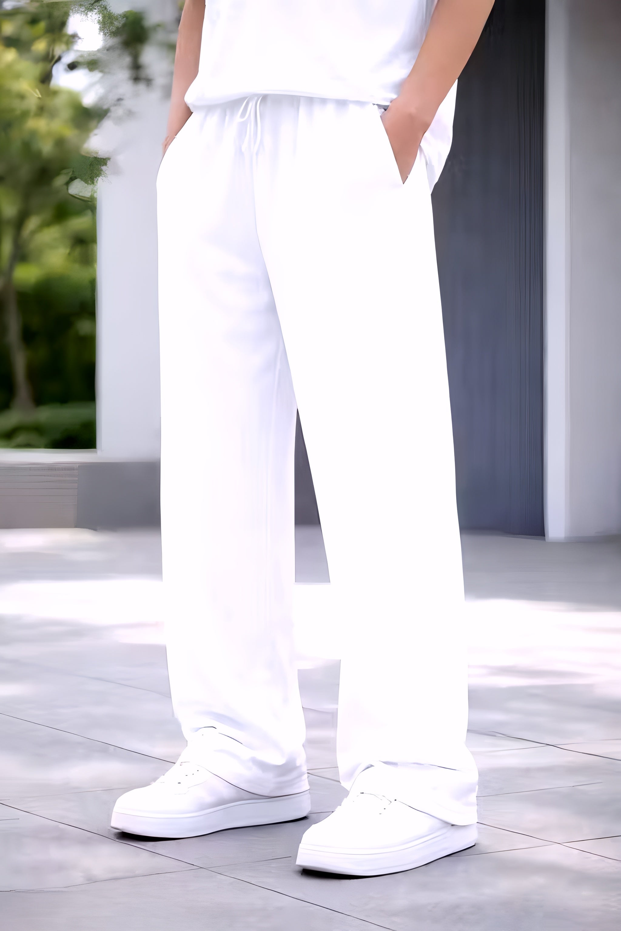 Men Solid Lounge Pants | Comfortable Loose Fit Track Pants | Soft Fabric Casual Trousers for Daily & Home Wear