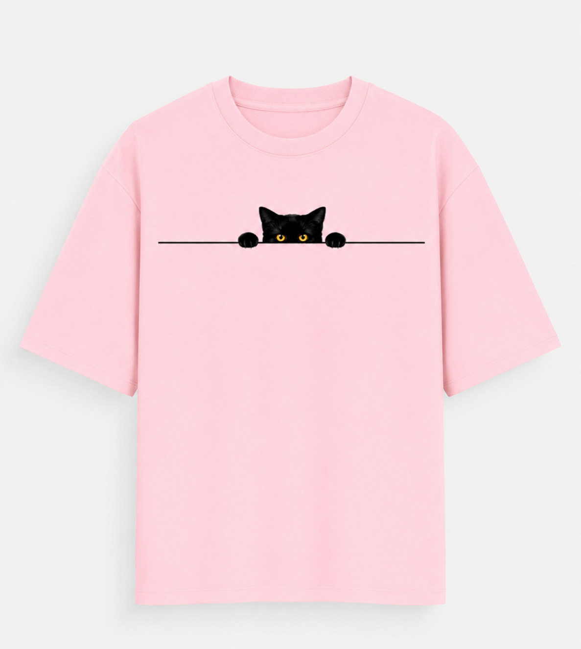 "Curious Cat" Unisex Oversized Standard T-Shirt