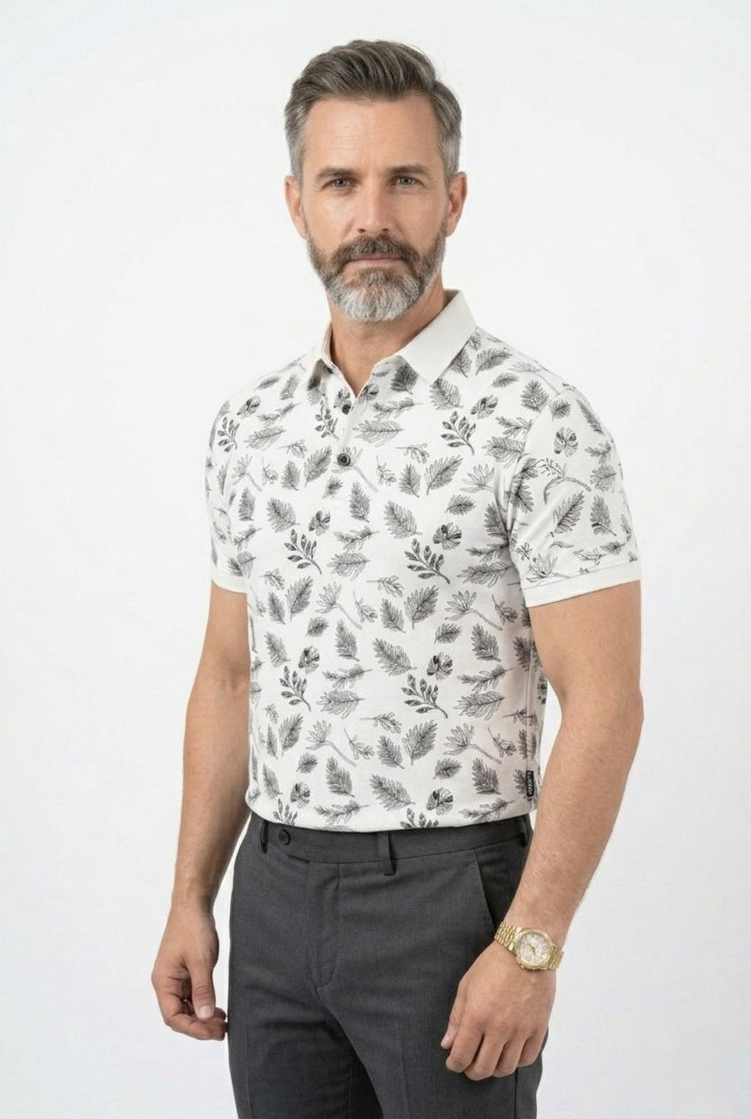 Stylix Men’s Polo Neck T-Shirt – Regular Fit Cotton Blend Printed Casual T-Shirt (Daily Wear)