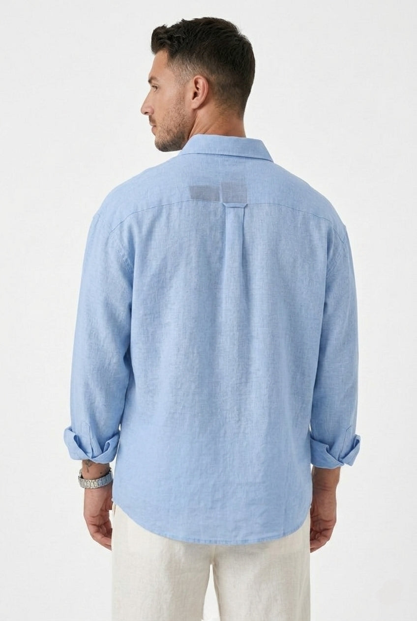 Stylix Men’s Linen Casual Shirt – Full Sleeve Self-Design Premium Lightweight Shirt (Weston Pacific Style)